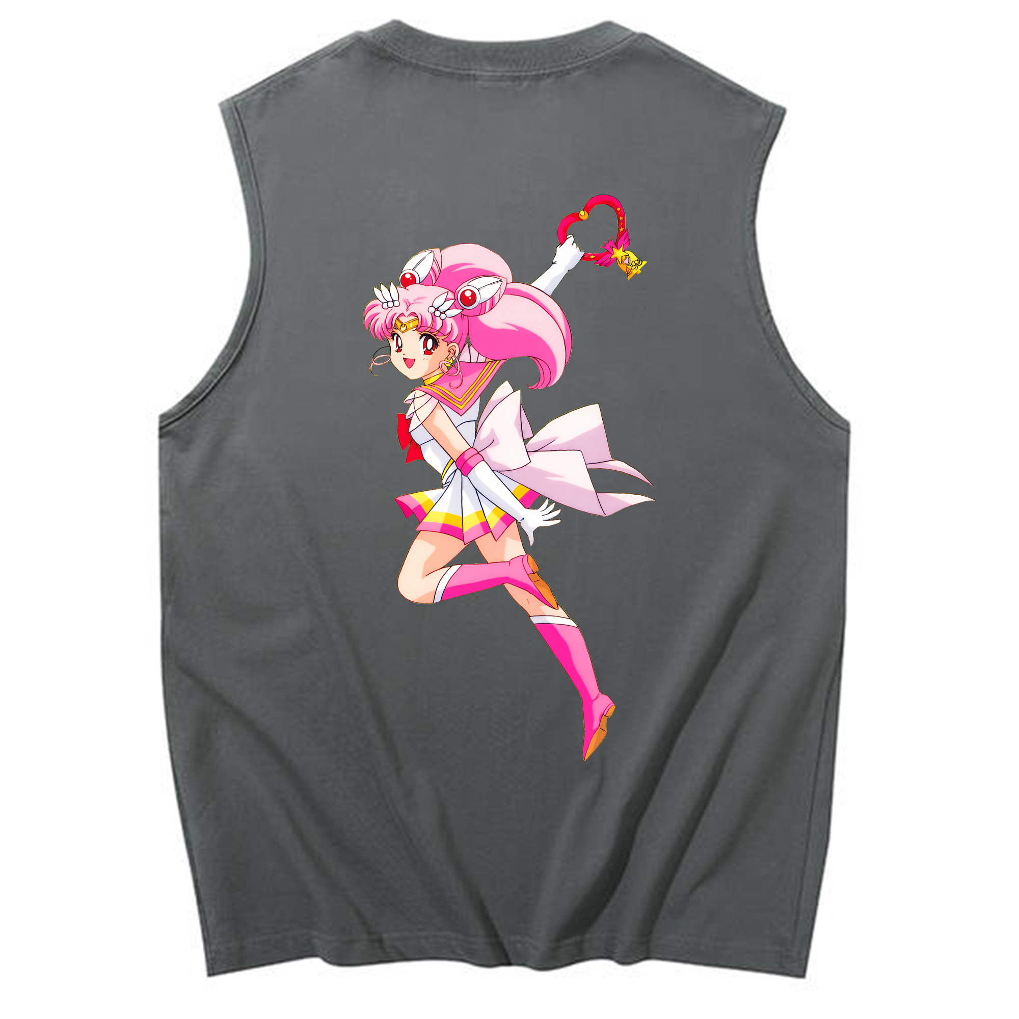 （画像用） 美少女戦士セーラームーン ちびうさ Sailor Moon Chibiusa Tsukino Usagi Small Lady Serenity コットン100％タンクトップ（背面プリント）